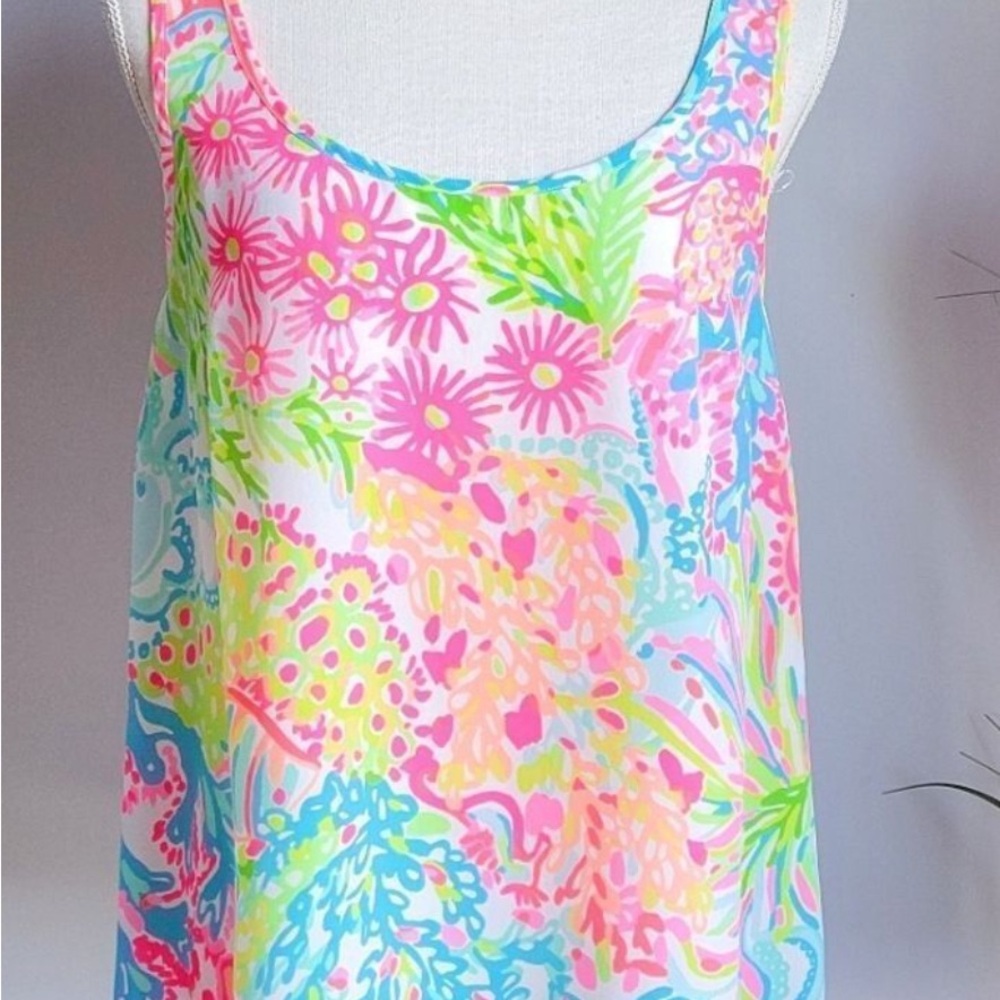 Lilly Pulitzer Pink and Blue Floral Tank Top